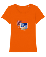Artistic design fashion Tricou mânecă scurtă guler larg fitted Damă Expresser