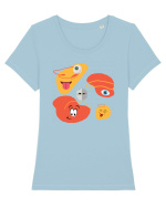 Funny art look Tricou mânecă scurtă guler larg fitted Damă Expresser