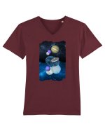 Galaxie si UFO Tricou mânecă scurtă guler V Bărbat Presenter