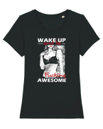 Wake Up And Be F**king Awesome Tricou mânecă scurtă guler larg fitted Damă Expresser
