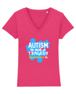 Autism is not a tragedy Tricou mânecă scurtă guler V Damă Evoker
