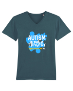 Autism is not a tragedy Tricou mânecă scurtă guler V Bărbat Presenter