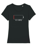 Need coffee Tricou mânecă scurtă guler larg fitted Damă Expresser