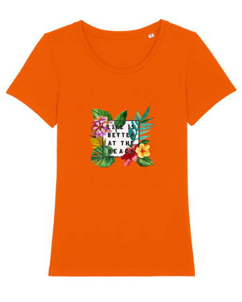 Life is better at the beach Bright Orange