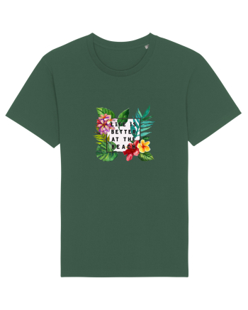 Life is better at the beach Bottle Green