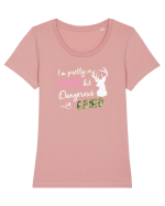 Pink and Camo Tricou mânecă scurtă guler larg fitted Damă Expresser