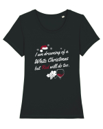 Red Wine Tricou mânecă scurtă guler larg fitted Damă Expresser