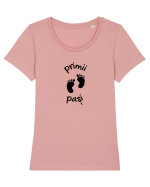 Primii pași (negru)  Tricou mânecă scurtă guler larg fitted Damă Expresser