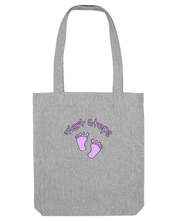 First Steps (pink feet)  Heather Grey