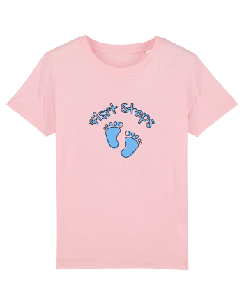 First Steps (blue feet)  Cotton Pink