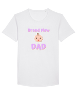 Brand New Dad. (roz, fetiță)  Tricou mânecă scurtă guler larg Bărbat Skater