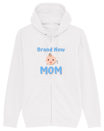 Brand New Mom (albastru, băiat)  White