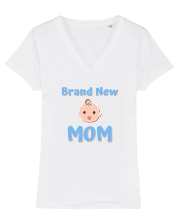 Brand New Mom (albastru, băiat)  White