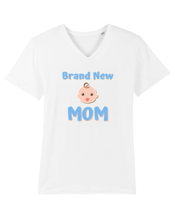 Brand New Mom (albastru, băiat)  White