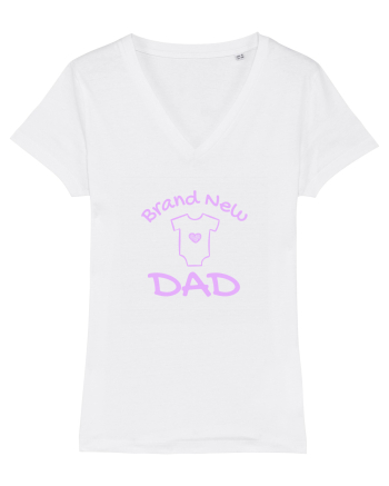 Brand New Dad (roz, fetiță)  White