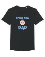 Brand New Dad (albastru, băiat)  Tricou mânecă scurtă guler larg Bărbat Skater