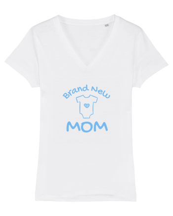 Brand New Mom (albastru, băiat)  White