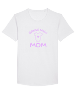 Brand New Mom (roz, fetiță)  Tricou mânecă scurtă guler larg Bărbat Skater