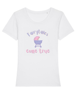 Fairytales come true. (cărucior bebeluș)  Tricou mânecă scurtă guler larg fitted Damă Expresser