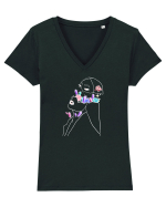 Comoara din interior Tricou mânecă scurtă guler V Damă Evoker