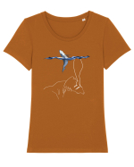 whale in minde Tricou mânecă scurtă guler larg fitted Damă Expresser