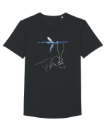 whale in minde Tricou mânecă scurtă guler larg Bărbat Skater