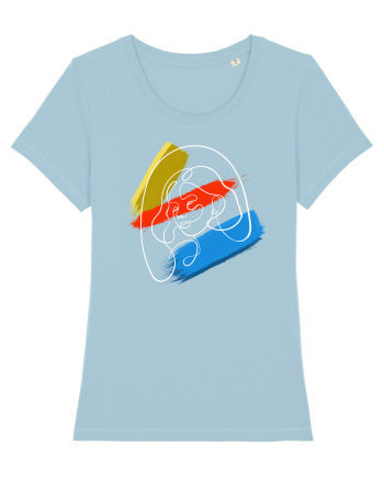 Girl in color Sky Blue