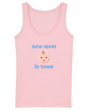 New mom in town. (albastru, băiat)  Cotton Pink