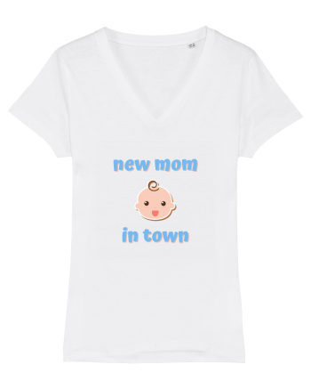New mom in town. (albastru, băiat)  White