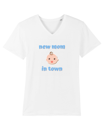 New mom in town. (albastru, băiat)  White
