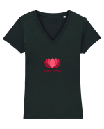 yoga  lover1 Tricou mânecă scurtă guler V Damă Evoker
