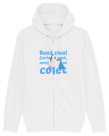 Curier Barză, aveți un colet. (albastru, băiat)  White