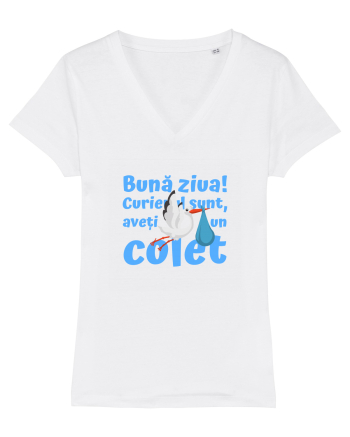 Curier Barză, aveți un colet. (albastru, băiat)  White
