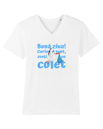 Curier Barză, aveți un colet. (albastru, băiat)  White
