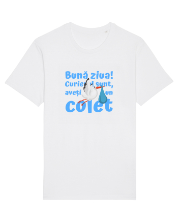Curier Barză, aveți un colet. (albastru, băiat)  White