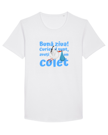 Curier Barză, aveți un colet. (albastru, băiat)  White