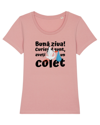 Curier Barză, aveți un colet. (negru)  Canyon Pink