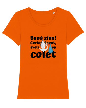 Curier Barză, aveți un colet. (negru)  Bright Orange
