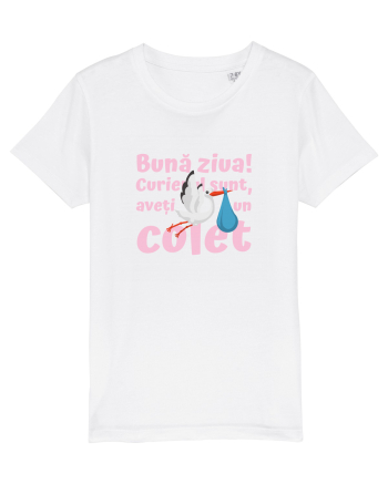 Curier Barză, aveți un colet. (roz, fetiță)  White