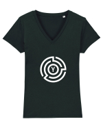 yoga abstract Tricou mânecă scurtă guler V Damă Evoker