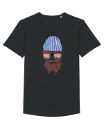 No Face Mountain Hipster Tricou mânecă scurtă guler larg Bărbat Skater