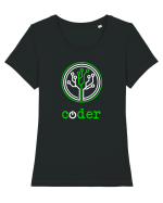 Coder Tricou mânecă scurtă guler larg fitted Damă Expresser