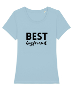 Best boyfriend. (negru)  Tricou mânecă scurtă guler larg fitted Damă Expresser