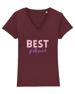 Best girlfriend.  Tricou mânecă scurtă guler V Damă Evoker