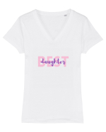 Best daughter.  Tricou mânecă scurtă guler V Damă Evoker