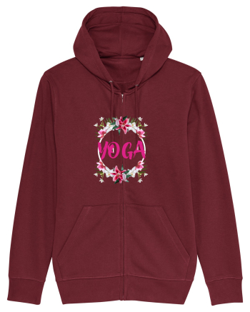 yoga floral design Burgundy