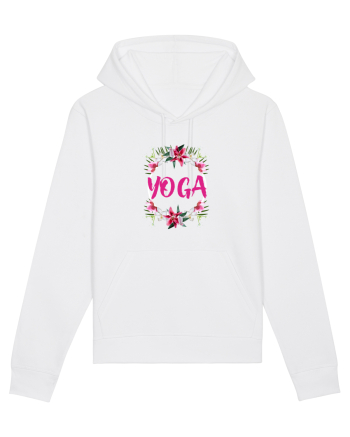 yoga floral design White