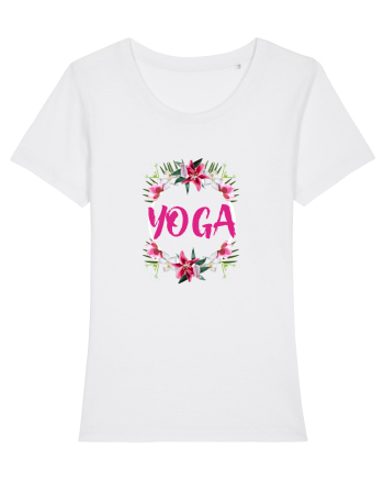 yoga floral design White