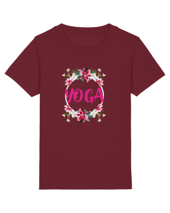 yoga floral design Burgundy