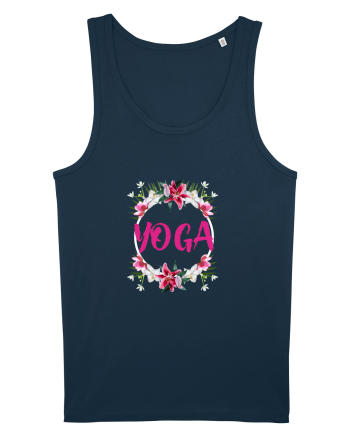 yoga floral design Navy